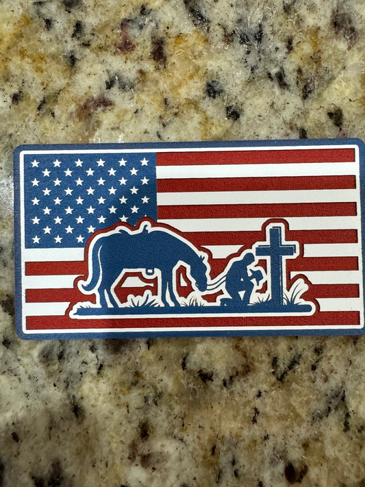 Cowboy Kneeling Flag