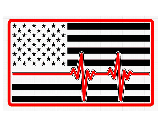 Thin Red Heartbeat Stripe